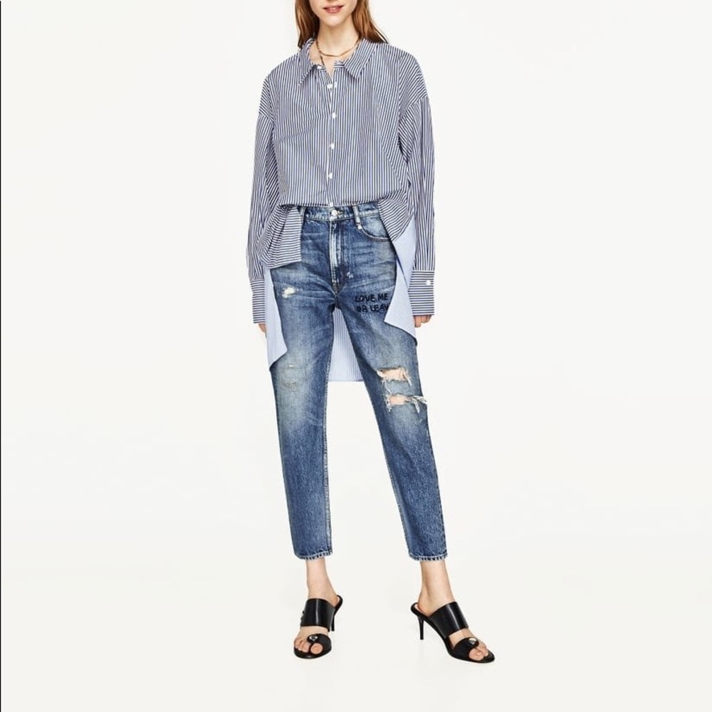 ZARA Mid-Rise Boyfriend Jeans